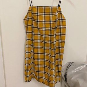 UO yellow plaid dress